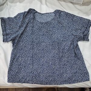 Women's Animal Print Ruffled Sleeve Top Size 3X Coquette Whimsigoth Office Work